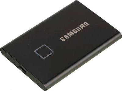 Твердотельный диск 2TB Samsung T7 Touch MU-PC2T0K, 3D NAND TLC, USB 3.2 Type-C [R/W - 1050/1000 MB/s] Black/EU