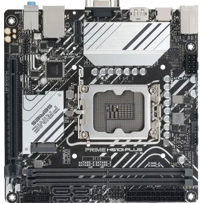ASUS PRIME H610I-PLUS-CSM (Socket 1700, mini ITX, 2xDDR5(96GB), D-SUB/HDMI 2.1/DP, 1xPCIe 4.0x16, 1xLAN, 4xSATA 6Gb/s, 1xM.2, 1xM.2 E key, 2xUSB 3.2, 2xUSB 2.0, 1xPS/2)