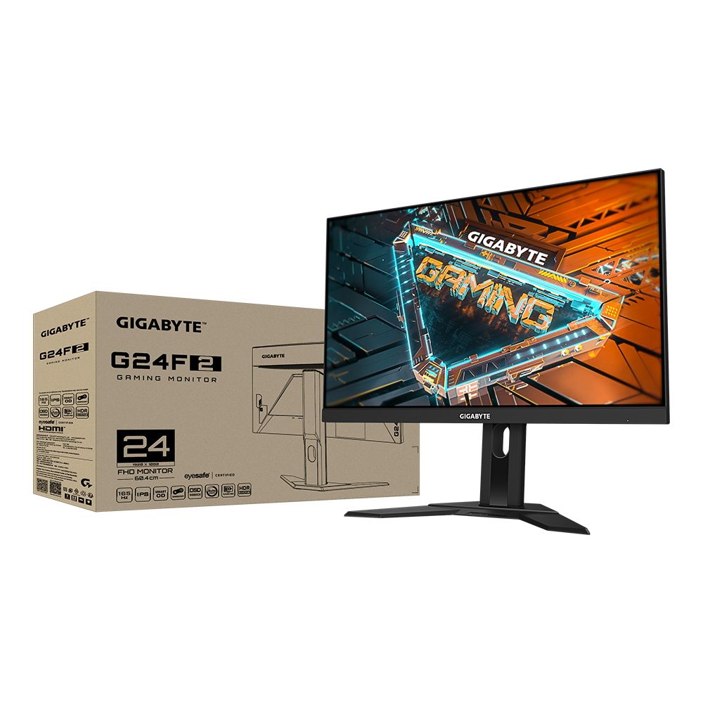 Монитор Gigabyte G24F 2-EU 23.8" Gaming monitor Black (IPS, 1920x1080, HDMI+HDMI+DP, 1 ms, 178°/178°, 300 cd/m, 1100:1, 2xUSB3.0, 165Hz) (9DG24F2-00-1ABEU)
