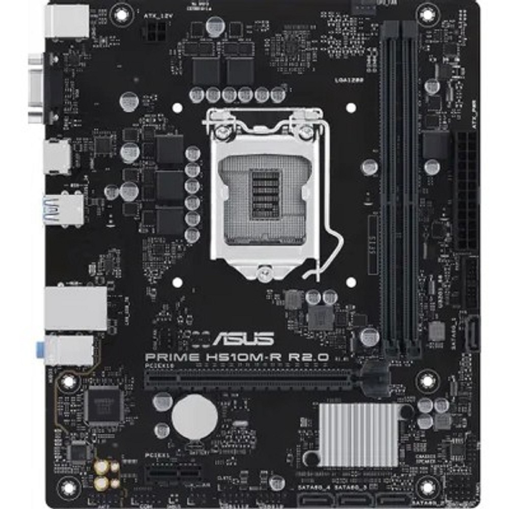 ASUS PRIME H510M-R R2.0-SI (Socket 1200, mATX, 2xDDR4(64GB), VGA/HDMI, 1xPCIe 4.0x16/1xPCIe 3.0, 1xLAN, 4xSATA 6Gb/s, 4xUSB 3.2, 2xUSB 2.0, 1xPS/2)
