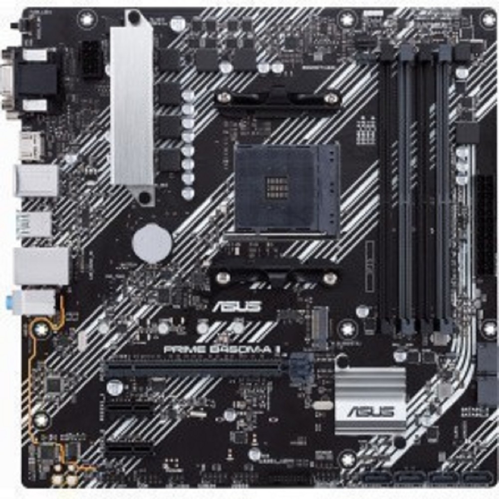 ASUS PRIME B450M-A II (Socket AM4, mATX, 4xDDR4(128GB),  VGA/DVI-D/HDMI 2.0, 1xPCIe 3.0x16/2xPCIe 2.0, 1xLAN, 6xSATA 6Gb/s, 1xM.2, 6xUSB 3.2, 1xPS/2)