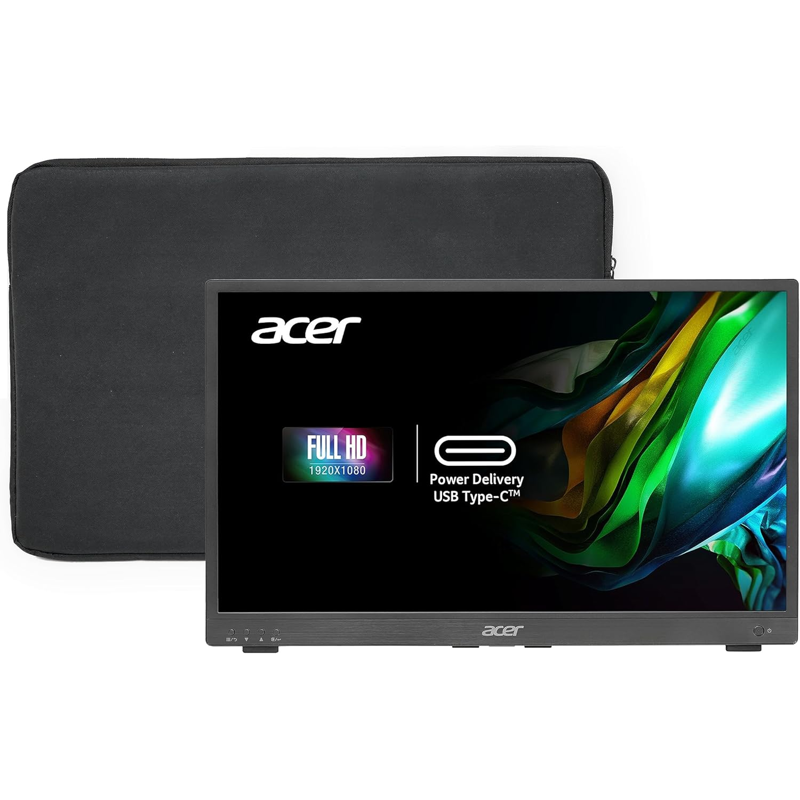 Монитор/ ACER PM181QAbmiux 17,3'', ZeroFrame, UltraThin Black, 16:9, IPS, 1920x1080, 7ms, 250cd, 60Hz, 1xMiniHDMI + 1xType-C(15W) + SPK + Audio Out, Speakers 0.5Wx2,