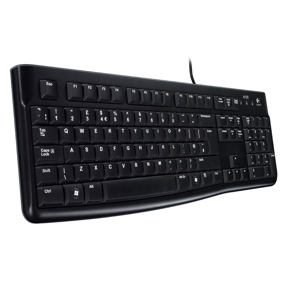 Logitech Keyboard K120, USB, black, [920-002522] (царапины, потертости)