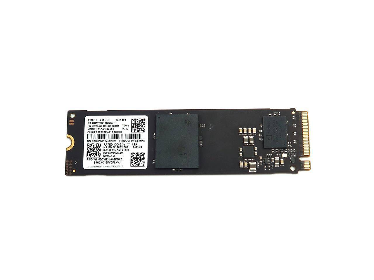 Твердотельный диск 256GB Samsung PM9B1, M.2, PCI-E 3.0 x4, 3D MLC NAND [R/W - 3300/1250 MB/s] OEM