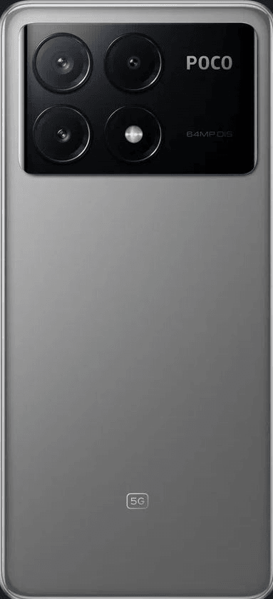 POCO X6 Pro 5G Grey (2311DRK48G), 16,9 cm (6.67") 20:9 2712 x 1220, 1x3.35 ГГц Cortex-A715 + 3x3.2 ГГц Cortex-A715 + 4x2.2 ГГц Cortex-A510, 8 Core, 8 GB, 256 GB, 64 МП+ 8МП + 2МП/16Mpix, 2 Sim, 2G, 3G, LTE, 5.3, WiFi 802.11 a/b/g/n/ac/ax, NFC, A-GPS, GALI