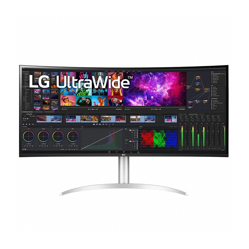 Монитор LG LCD 40WP95C-W/ LG UltraWide 5K Nano 40WP95C-W 39.7" Curved IPS monitor, 2500R, 5120x2160, 300cd/m2, 21:9, 5мс(GtG), 75Hz, HDMIx2, DP, USB Hub (2x3.0), USB-C (96W), Thunderbolt 4.0, Speakers, 178/178, внутренний БП, FreeSync, HDR 10, HAS, DCI-P3