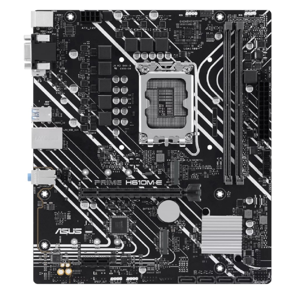 ASUS PRIME H610M-E CSM (Socket 1700, mATX, 2xDDR5(96GB),  VGA/HDMI 2.1/DP, 1xPCIe/4.0x16/1xPCIe 3.0/1xLAN, 4xSATA 6Gb/s, 2xM.2, 2xUSB 3.2, 2xUSB 2.0, 2xPS/2)