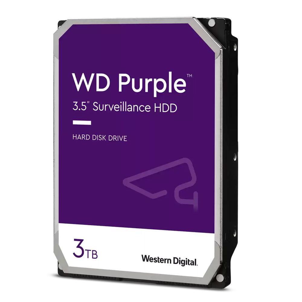 Жесткий диск HDD Western Digital 3Tb Purple, 3.5", 5400rpm, 256Mb, SATA3 (WD33PURZ)