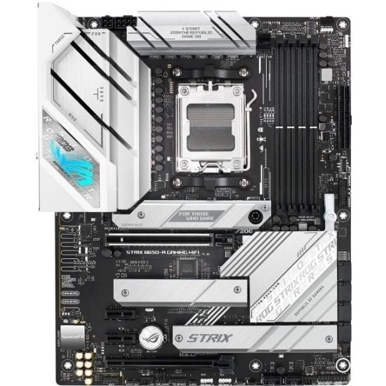 ASUS ROG STRIX B650-A GAMING WIFI (Socket AM5, ATX, 4xDDR5(128GB), HDMI 2.1/DP, 2xPCIe 4.0x16,/2xPCIe 4.0, 1xLAN (2.5GbE), Wi-Fi, BT, 4xSATA 6Gb/s, 3xM.2, 2xType-C, 7xUSB 3.2, 4xUSB 2.0)