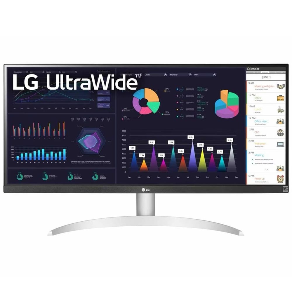 Монитор LG 29" LG 29WQ600-W White-Black (IPS, 2560x1080, HDMI+DP+Type C, 5 ms, 178°/178°, 250 cd/m, 1000:1, 100Hz, MM)