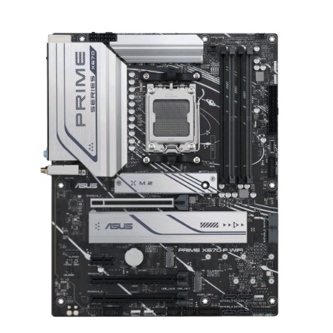 ASUS PRIME X670-P WIFI (Socket AM5, ATX, 4xDDR5(128GB), HDMI 2.1/DP, 3xPCIe 4.0x16/1xPCIe 3.0, 1xLAN (2.5GbE), Wi-Fi, BT, 6xSATA 6Gb/s, 3xM.2, 1xUSB-C, 7xUSB 3.2, 2xUSB 2.0, 1xPS/2)