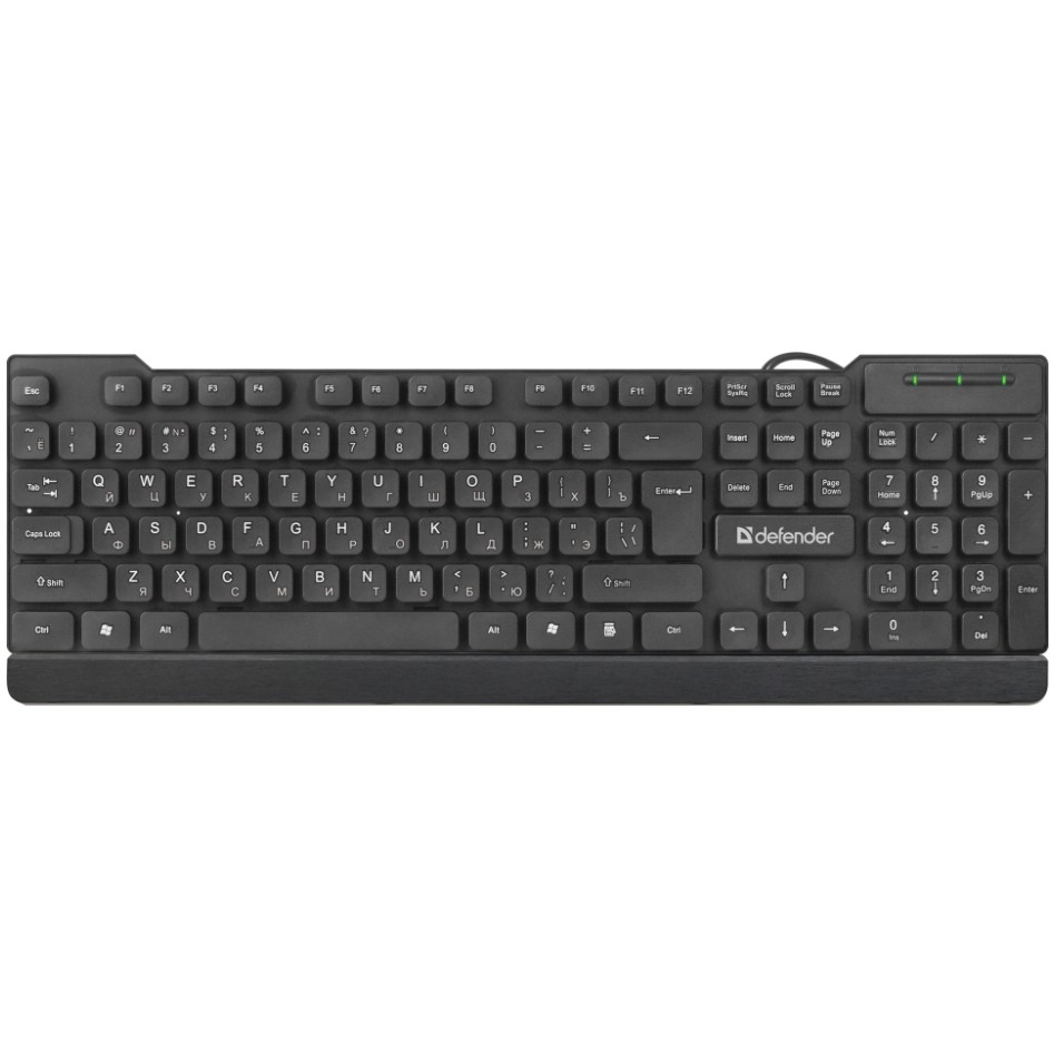 Defender Проводная клавиатура Element HB-190 USB RU,черный,полноразмерная