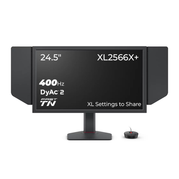 Мониторы/ Benq XL2566X+ 24.5'', 1920x1080, TN,  400Hz, 1000:1, 320cd, 1ms, 2*HDMI, DP; Height adj 155, Pivot, Flicker-free;Low Blue Light, Calibration Report, Shading Hood, 3Y, Grey