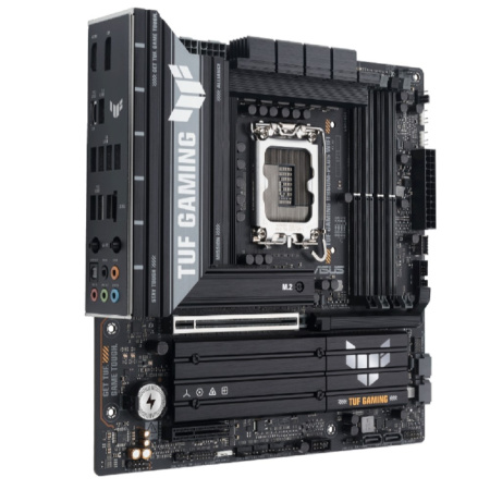 ASUS TUF GAMING B860M-PLUS WIFI (Socket 1851, ATX, 4xDDR5(256GB), DP/HDMI, 1xPCIe 5.0x16/1xPCIe 4.0x16/1xPCIe 4.0x1, 1xLAN(2.5GbE), Wi-Fi7, BT, 4xSATA 6Gb/s, 3xM.2, 1xUSB-C, 5xUSB 3.2, 2xUSB 2.0)