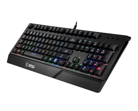 Gaming Keyboard MSI VIGOR GK20, Wired, membrane Keyboard with ergonomic keycaps and wrist rest.  12 Key Anti-ghosting Capability. Water Resistant (spill-proof), Static multi-col (царапины,потертости)
