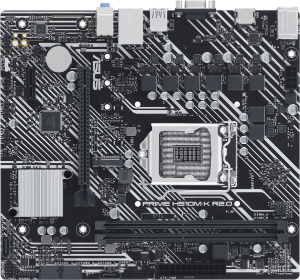 Материнская плата Asus PRIME H510M-K R2.0 Soc-1200 Intel H470 2xDDR4 mATX AC`97 8ch(7.1) GbLAN+VGA+HDMI