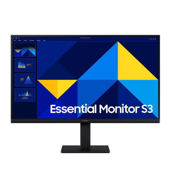 Монитор 23.8" SAMSUNG S24D300GAI Black (IPS, 1920x1080, D-Sub+HDMI, 5 ms, 178°/178°, 250 cd/m, 1000:1, 100Hz)