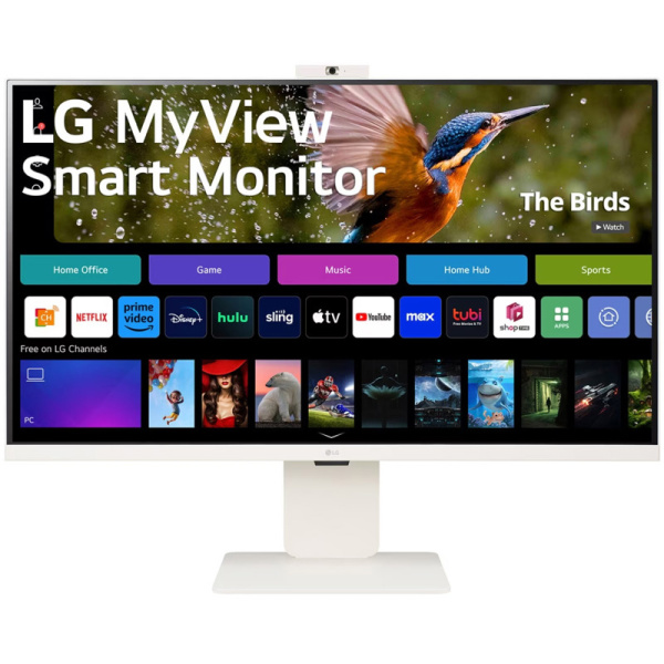 Монитор LG LCD 32SR85U-W/ LG MyView 32SR85U-W 31.5'' 4K UHD Smart Monitor, IPS, 400cd/m2, 16:9, 5мс (GtG), 60Hz, 178/178, speakers 5Wx2, webcamera, внешний БП, USB Type-C(90W), 2xHDMI, USB, VESA 100x100 mm, HAS, webOS
