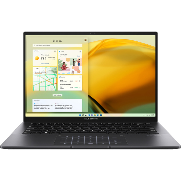 Ноутбук/ ASUS UM3402YA-KP783W 14"(2560x1600 (матовый) IPS)/AMD Ryzen 5 7430U(2.3Ghz)/8192Mb/512PCISSDGb/noDVD/Int:AMD Radeon/Cam/BT/WiFi/75WHr/war 1y/1.35kg/Jade Black/Win11Home + NumberPad; алюм корп; +чехол