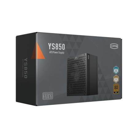 Блок питания ПК/ PCCooler, 850W 80+ Gold (ATX, 3.1, , Full modular, 1x24(20+4)pin 610mm, 2xCPU 8(4+4)pin 700mm,  2xPCIe*2 8(6+2)pin 750mm, 1x12V(2x6) 12+4pin 500mm, 2xSATA*3+MOLEX4pin*1 450+120+120+150mm , Active, 135x135mm, 160x150x86mm, APFC, OVP,UVP,OC