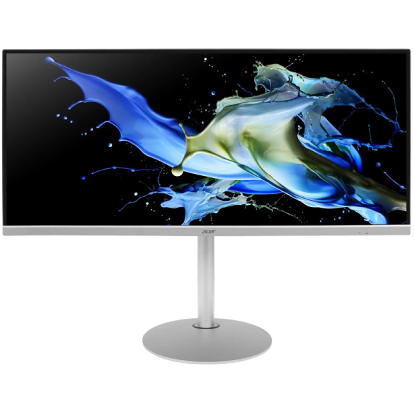 Монитор/ ACER CB342CUsemiphuzx 34'', ZeroFrame, Silver, 21:9, IPS, 3440x1440, 1 / 4ms, 400cd, 75Hz, 1xHDMI(2.0) + 1xDP(1.2) + 1xType-C(65W) + RJ45 + Audio out + USB 3.0x2+USB-B (2up 2down), Speakers 3Wx2, sync FreeSync, HDR 400, H.Adj. 150