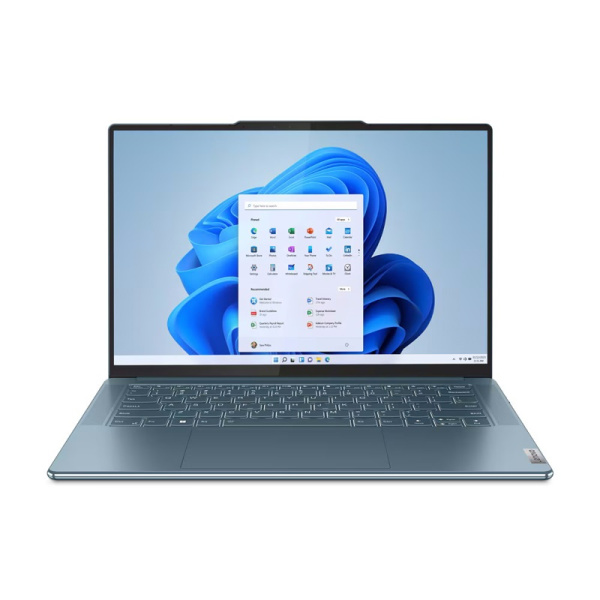Ноутбук/ Lenovo Yoga Slim 7 14APU8 14.5"(2944x1840 OLED)/AMD Ryzen 7 7840S(3.8Ghz)/16384Mb/512SSDGb/noDVD/Int:AMD Radeon 780M/Cam/BT/WiFi/70WHr/war 1y/1.28kg/tidal teal/Win11Home + 65W, RU kbd
