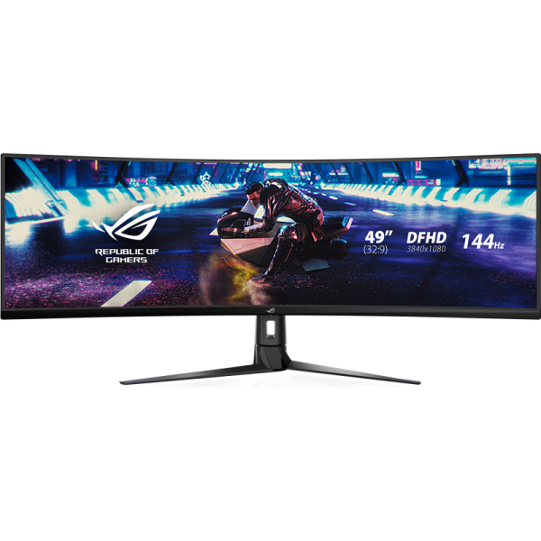Монитор LCD 49" XG49VQ/ ASUS ROG Strix XG49VQ 49" Curved UHD (3840x1440) monitor, VA, 32:9, 144 Hz, 3000 :1,  HDMIx2, DP, USB 3.0, 178°(H)/178°(V), Speakers 5W x 2 Stereo RMS, FreeSync 2 HDR, Display HDR400, подсветка Aura Sync, 125% sRGB, VESA 100x100mm,