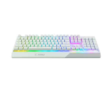Gaming Keyboard MSI VIGOR GK30, Wired, Mechanical-like plunger switches. 6 zones RGB lighting with several lighting effects.  Anti-ghosting Capability. Water Resistant (spill-proof), White