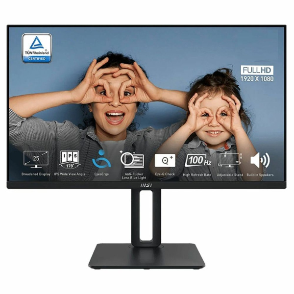 Монитор 24.5" MSI PRO MP251P Black (IPS, 1920x1080, D-Sub+HDMI, 4 ms, 178°/178°, 300 cd/m, 1300:1 (100M:1), 100Hz, MM)