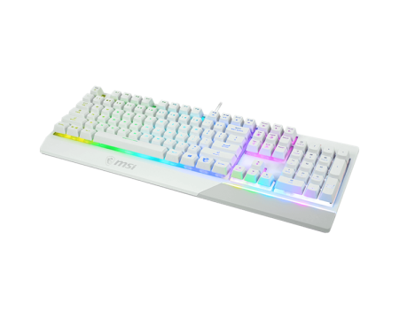 Gaming Keyboard MSI VIGOR GK30, Wired, Mechanical-like plunger switches. 6 zones RGB lighting with several lighting effects.  Anti-ghosting Capability. Water Resistant (spill-proof), White