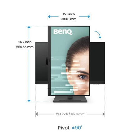 Мониторы/ Benq GW2790T 27'', 1920x1080, IPS,  75Hz, 20M:1, 250cd, 5ms, 2*HDMI, DP, Speakers, Height adj 140, Pivot, Flicker-free;Low Blue Light, 3Y, Black