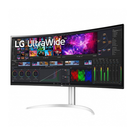 Монитор LG LCD 40WP95C-W/ LG UltraWide 5K Nano 40WP95C-W 39.7" Curved IPS monitor, 2500R, 5120x2160, 300cd/m2, 21:9, 5мс(GtG), 75Hz, HDMIx2, DP, USB Hub (2x3.0), USB-C (96W), Thunderbolt 4.0, Speakers, 178/178, внутренний БП, FreeSync, HDR 10, HAS, DCI-P3