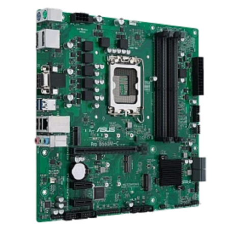 ASUS  PRO B660M-C D4-CSM (Socket 1700, mATX, 4xDDR4(128GB), D-SUB/HDMI 2.1/2xDP, 1xPCIe 4.0x16/2xPCIe 3.0, 1xLAN, 4xSATA 6Gb/s, 2xM.2, 2xUSB 3.2, 2xUSB 2.0, 2xPS/2)