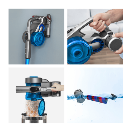 Пылесос вертикальный Jimmy Cordless Vacuum Cleaner JV85 Graphite+Blue с зарядной станцией и адаптером модели ZD24W300060U