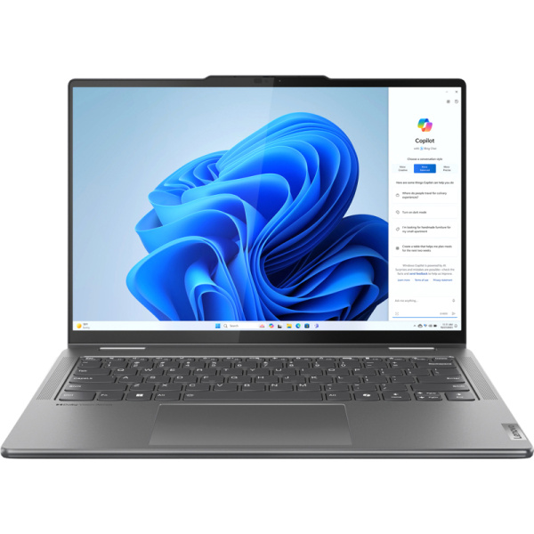 Ноутбук/ Lenovo Yoga 7 2-in-1 14IML9 14"(1920x1200 OLED)/Touch/Intel Core Ultra 5 125H(1.2Ghz)/16384Mb/512SSDGb/noDVD/Int:Intel Arc graphics/Cam/BT/WiFi/71WHr/war 1y/1.49kg/storm grey/Win11Home + 65W, Pen, RU kbd