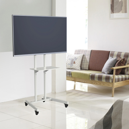 Стойка для телевизора Cactus CS-ST04 белый 37"-70" макс.68кг напольный мобильный