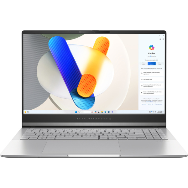Ноутбук Asus VivoBook S15 OLED M5506NA-MA013 Ryzen 5 7535HS 16Gb SSD1Tb AMD Radeon 15.6" OLED 3K (2880x1620) без ОС silver WiFi BT Cam (90NB14D3-M004S0)