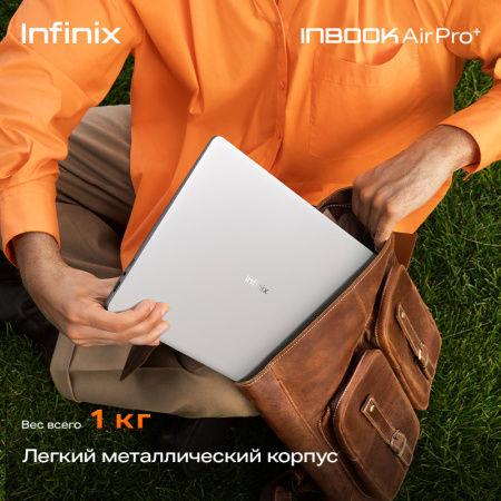 Ноутбук/ Infinix Inbook Air Pro+_XL434 14"(2880x1800 OLED)/Intel Core i5 1334U(1.3Ghz)/16384Mb/512SSDGb/noDVD/Int:Intel Iris Xe Graphics/BT/WiFi/57WHr/war 2y/1kg/Grey/Win11Home