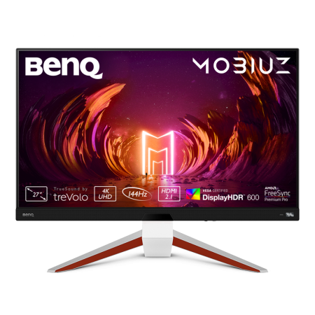 Мониторы/ Benq EX2710U 27'', 3840x2160, IPS,  144Hz, 1200:1, 600cd, 1ms, 2*HDMI, DP; 4*USB 3.0,  Speakers, Height adj 100, Flicker-free;Low Blue Light, 3Y, White