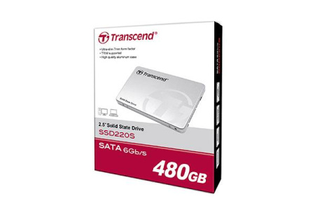 Твердотельный диск 480GB Transcend 220S, 2.5", SATA III [R/W - 450/550 MB/s]