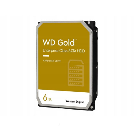 Жесткий диск Western Digital 3.5" 6TB WD6004FRYZ Gold,  SATA3, Cache 256MB, 7200 rpm