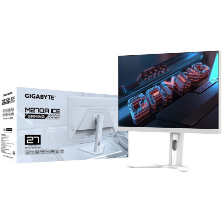 Монитор 27" Gigabyte M27QA EK ICE White (IPS, 2560 x 1440, 180Hz, 1мс, 350cd/m, 1000:1, 2xHDMI-2.1, DP-1.4, 3xUSB3.2, USB Type-C )
