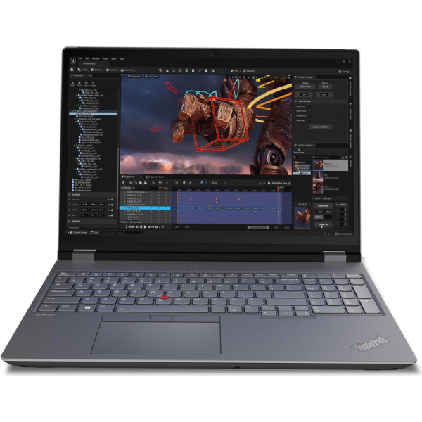 Ноутбук/ Lenovo ThinkPad P16 G2 16" WQUXGA (3840 x 2400) IPS 100%DCI-P3 800 nits, Intel i7-14700HX,  32GB DDR5, 1TB SSD, NVIDIA RTX™ 2000 Ada 8GB, Intel® Wi-Fi 6E, 1080P FHD RGB Cam, 94Wh,  Backlit Keys, Win 11 Pro,  ( EN_kbd , 3pin cable)