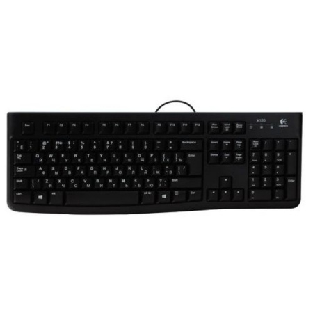 920-002506 Logitech Клавиатура K120 Black USB EER оригинальная заводская гравировка RU/LAT