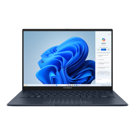 Ноутбук/ ASUS UX3405MA-PP898 14"(2880x1800 OLED 16:10)/Intel Core Ultra 9 185H(2.3Ghz)/16384Mb/1024SSDGb/noDVD/Int:Intel Arc graphics/Cam/BT/WiFi/75WHr/war 1y/1.2kg/Ponder Blue/DOS