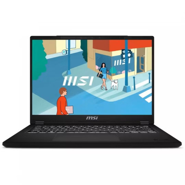 Ноутбук/ MSI Modern 14 H D13MG-088XRU 14"(1920x1200 (матовый) IPS)/Intel Core i5 13420H(2.1Ghz)/16384Mb/512PCISSDGb/noDVD/Int:Intel Iris Xe Graphics/Cam/BT/WiFi/war 1y/1.6kg/Classic Black/DOS