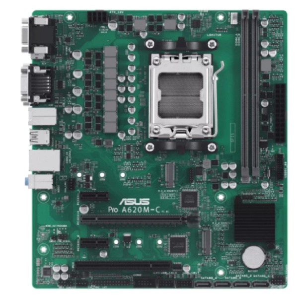 ASUS PRO A620M-C-CSM (Socket AM5, mATX, 2xDDR5(96GB), VGA/DVI-D/DP/HDMI 2.1, 1 x PCIe 4.0 x16/1 x PCIe 4.0 x16,  4 x SATA 6Gb/s, 2xM.2, 2xUSB 3.2, 3xUSB 2.0, 1xCOM port, 1xType-C)