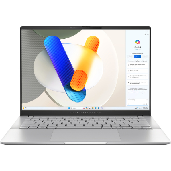 Ноутбук/ ASUS M5406WA-PP086W 14"(2880x1800 OLED 16:10)/AMD Ryzen AI 9 HX 370(2Ghz)/32768Mb/1024PCISSDGb/noDVD/Int:AMD Radeon 890M/Cam/BT/WiFi/75WHr/war 1y/1.3kg/Cool Silver/Win11Home + алюм корп