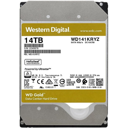 Жесткий диск Western Digital Gold WD141KRYZ 14TB SATA3, Cache 256MB, 7200 rpm