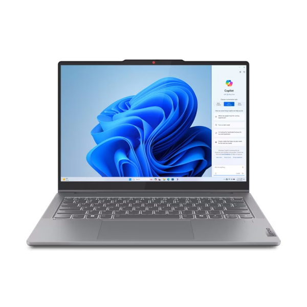 Ноутбук/ Lenovo IdeaPad Slim 5 14AHP9 14"(1920x1200 OLED)/AMD Ryzen 5 8645HS(4.3Ghz)/16384Mb/512SSDGb/noDVD/Int:AMD Radeon 760M/Cam/BT/WiFi/57WHr/war 1y/1.46kg/cloud grey/noOS + 65W, RU kbd